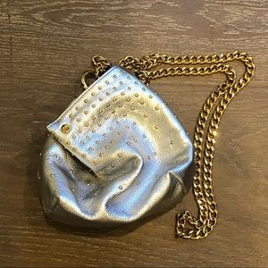 Boden Metallic Silver Studded Bag